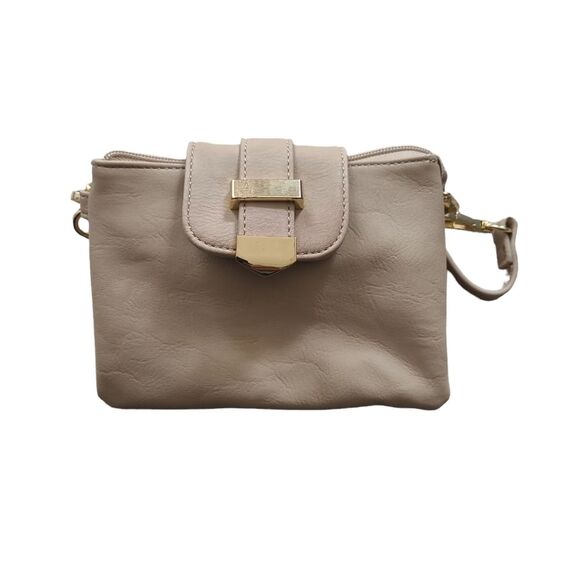 EUC C Women's tan wallet crossbody bag clutch purse removalable shoulder strap - Picture 5 of 13